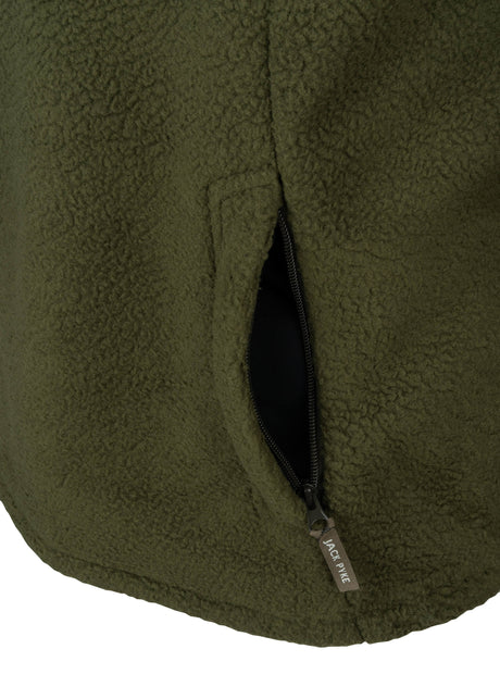 Sherpa Fleecetrui Halve Rits Olijf
