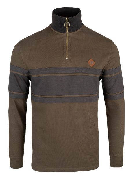 Contrast Sweater Halve Rits Groen