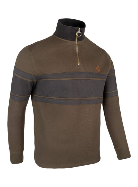 Contrast Sweater Halve Rits Groen