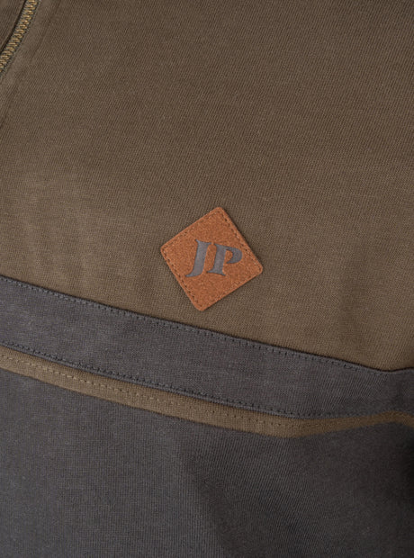 Contrast Sweater Halve Rits Groen
