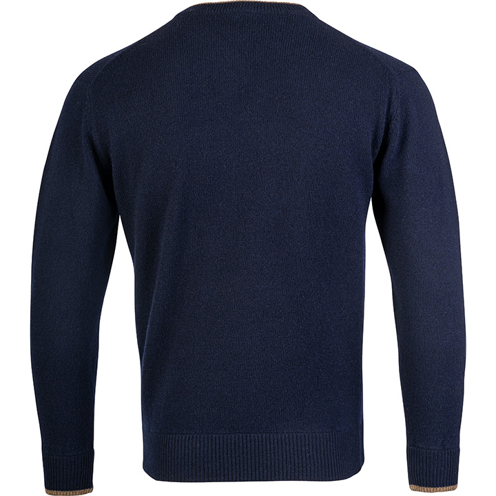 Ashcombe Trui V-Hals 100% Lamswol Marineblauw