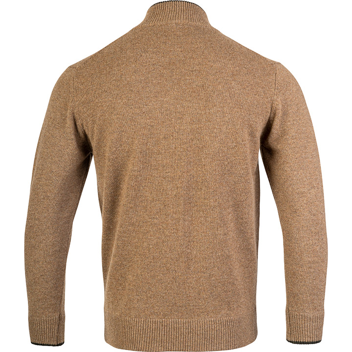 Ashcombe Trui met Rits 100% Lamswol Gerst