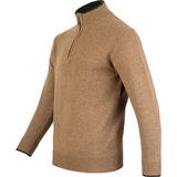 Ashcombe Trui met Rits 100% Lamswol Gerst
