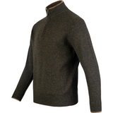 Ashcombe Trui met Rits 100% Lamswol Donkerolijf