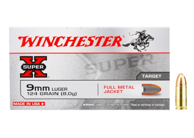 Kogelpatronen Winchester Super-X 9 mm Luger FMJ 124 grain