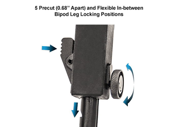 Bipod UTG Rubber Armored Full Metal QD
