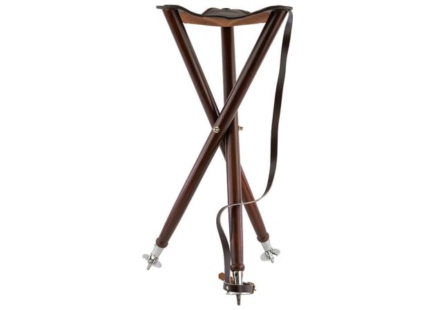 Aanzitstoel Hout Driepoot 70 cm met Stalen Voeten