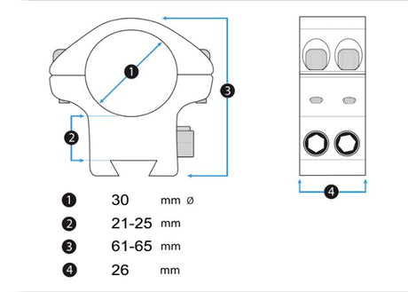 Montage Eagle Vision Infinity Elevation Adjustable 30 mm Picatinny INS-30 (2)