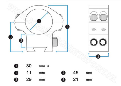 Montage Hawke 22107 30mm Dovetail Medium (2)