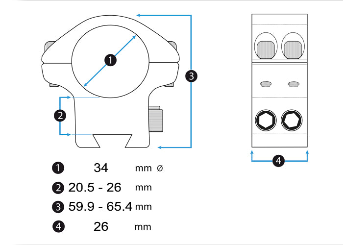 Vector Optics X-Accu Adjustable Elevation 34 mm Dovetail Mount