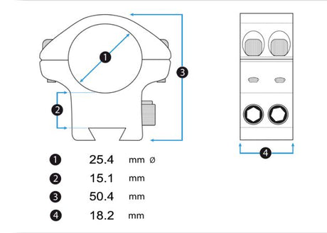 Montage Wheeler Sporter Bi-Weaver 25.4 mm High Picatinny (2)