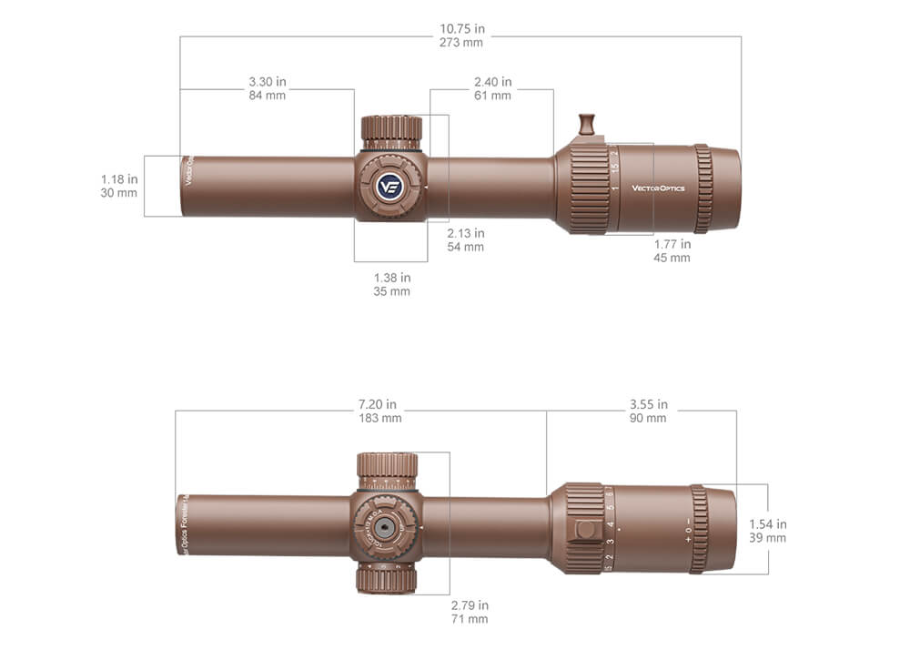 Vector Optics Forester 1-8x24 VFD-3 Riflescope - Coyote FDE