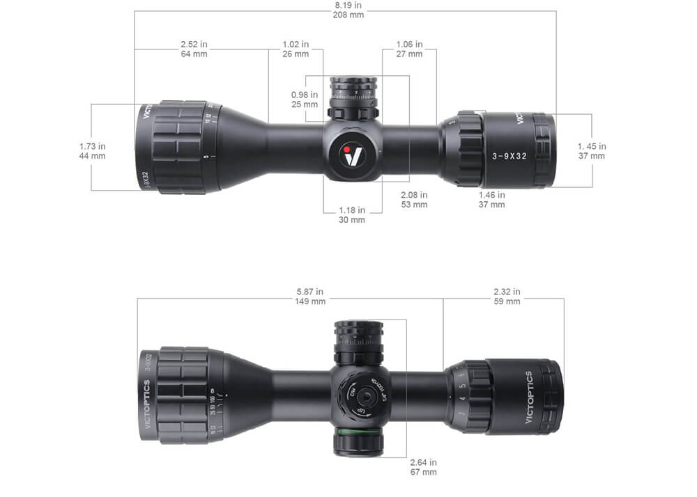 VictOptics C3 3-9x32 SFP Mil-Dot Riflescope