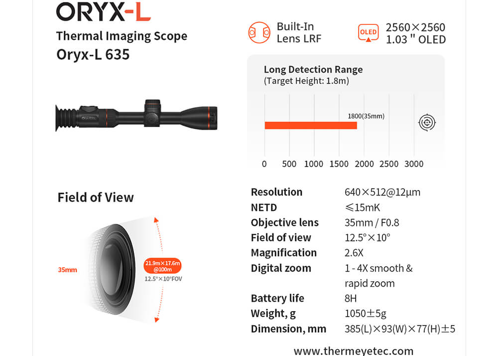 ThermTec Oryx-L 635 Thermal Imaging Riflescope