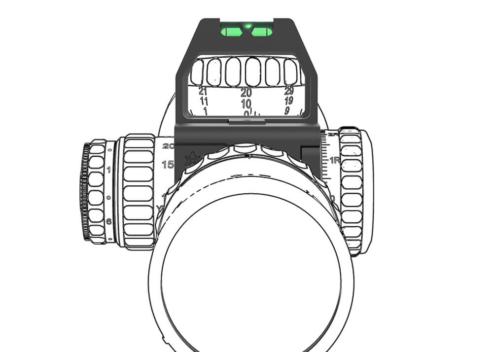 Turret Mark Reader Vector Optics X-Accu 34 mm with Bubble Level